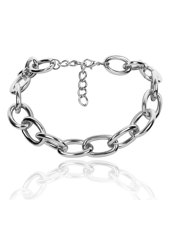 Punk Choker Big Chunky Aluminum Thick Chain Necklace