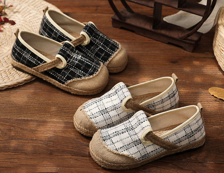 Plaid Retro Ethnic Big Toe Shoes