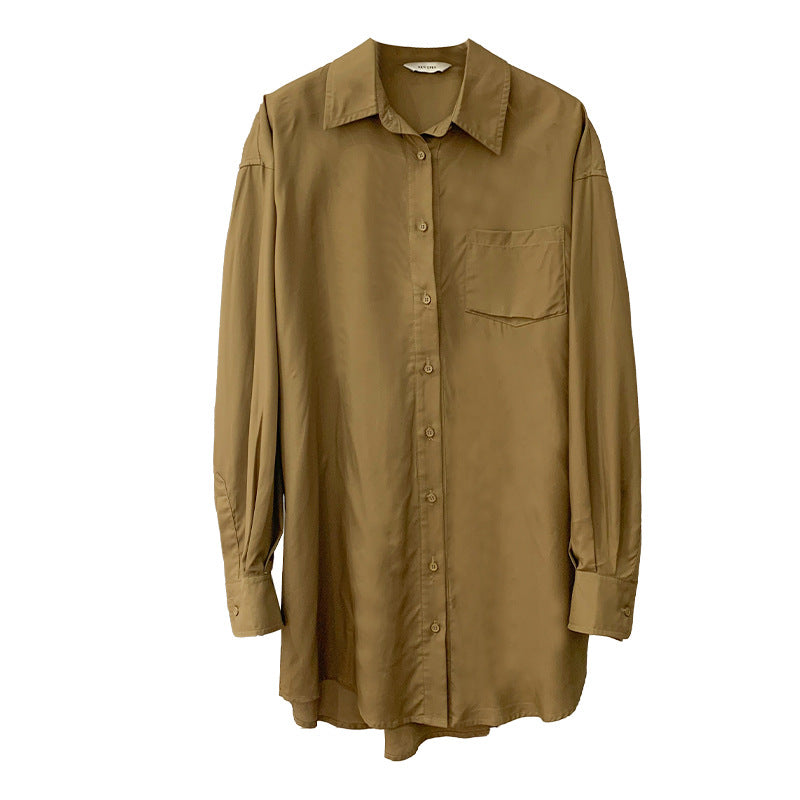 Loose Mid-Length Long Sleeve Shirt