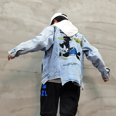 Cartoon Printed Denim Jacket