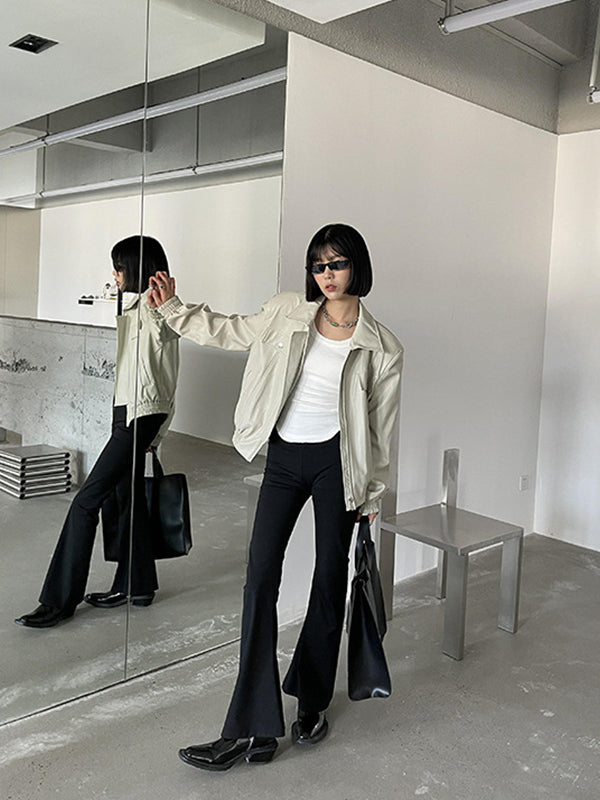 Simple Straight Shoulder Silhouette Casual Coat