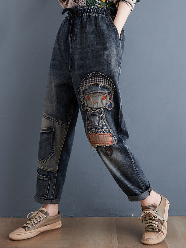 Women Retro Loose Casual Jeans