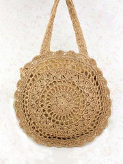 Crochetting Flower Knitting Bag