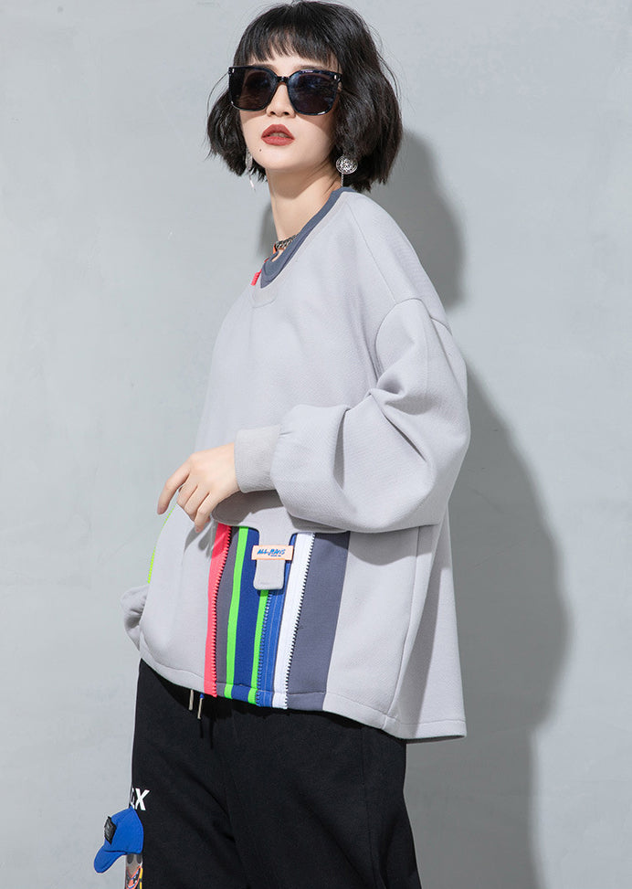 Women's Stitching Printed Long Sleeve Sweatshirt