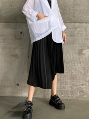 Casual Roomy Pleated Asymmetric Skirts Bottoms