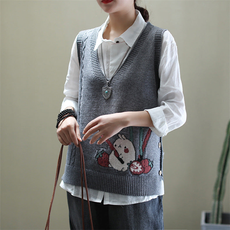 V-Neck Loose Sweater Vest