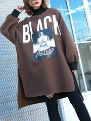 Women Plus Velvet Padded Printed Sweatshirt