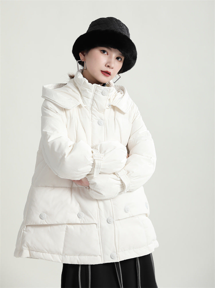 Hooded Short Loose Profile Down Coat