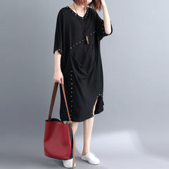 Women V-Neck Slim Loose Dress