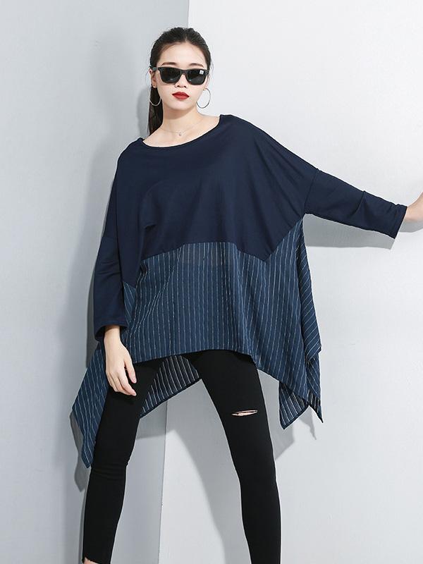 Loose Split-joint Cropped Blouses