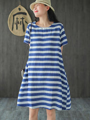 Original Stripe Round-Neck Dress