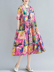 Loose Print A-Line Loose Dress