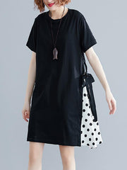 Split-joint False-Two Polka-Dot Dress