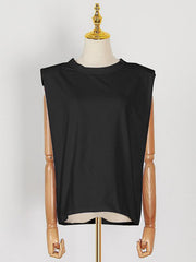 Solid Color Sleeveless Loose T-Shirt