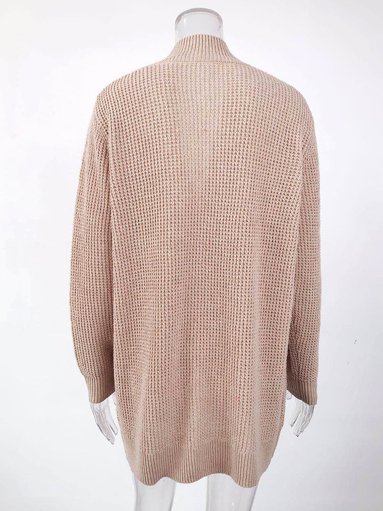 Casual Solid Color Knitted Cardigan Top