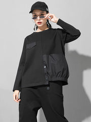 Leisure Split-Joint Long Sleeves T-Shirts Tops