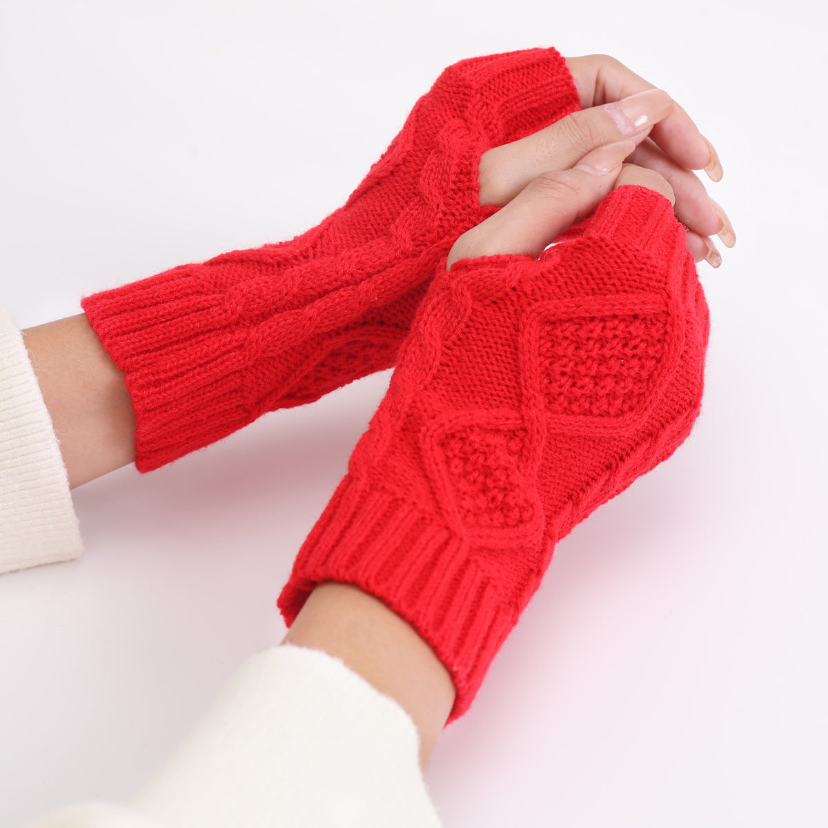 Retro Plaid Half Fingerless Gloves