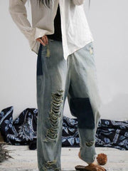 Ordinary Cool Ripped Trousers Jeans