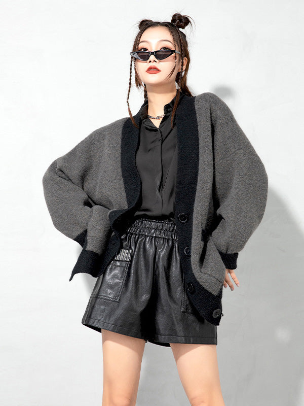 Urban Loose Solid Color Knitted Outwear