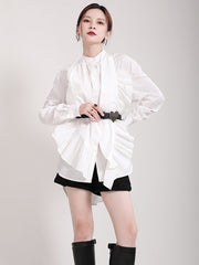 Retro Pleated Irregular Personality Shirt