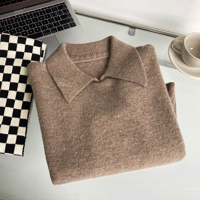 Simple Solid Color Turtleneck Sweater