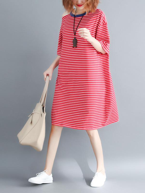 Cotton Oversize Striped Dress