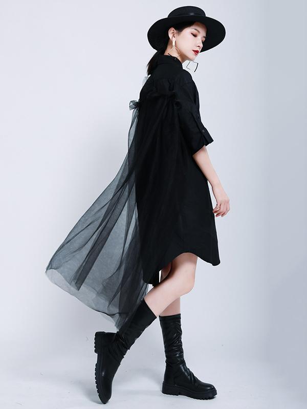 Urban Detachable Yarn Shirt Dress