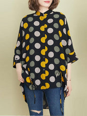 Fashion Polka-Dot Shirt Blouse Tops