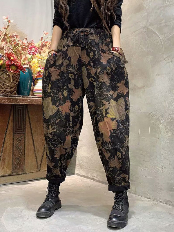 Retro Printed Casual Harem Pants