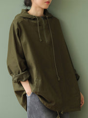 Women Loose Long Sleeve Drawstring Hoodie