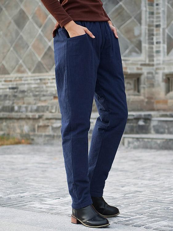 Vintage Casual Quilted Stitching Pants