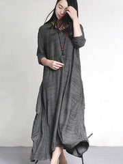 Loose Irregular Fold Long Dress