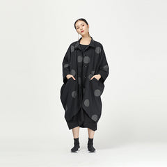 Retro Polka Dot Cloak Irregular Outwear