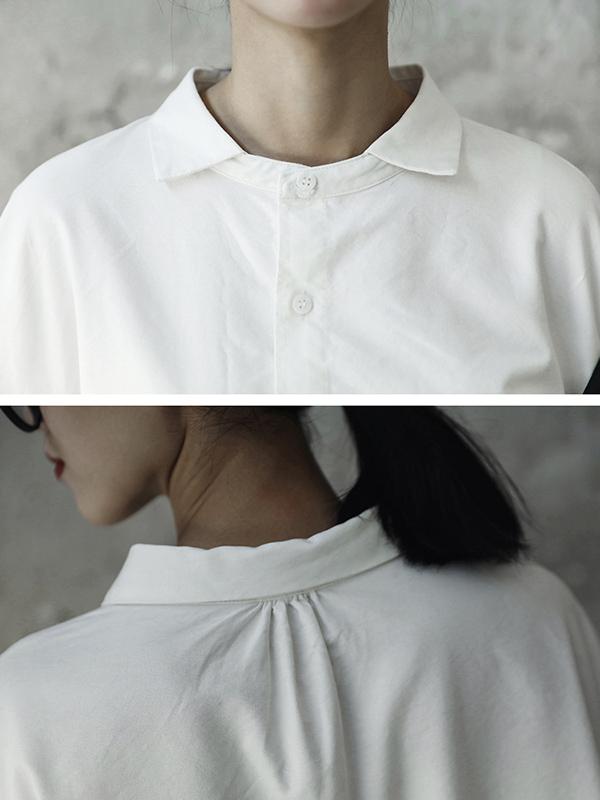 Solid Puff Sleeves Blouse Top