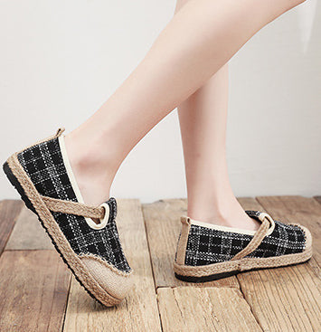 Plaid Retro Ethnic Big Toe Shoes