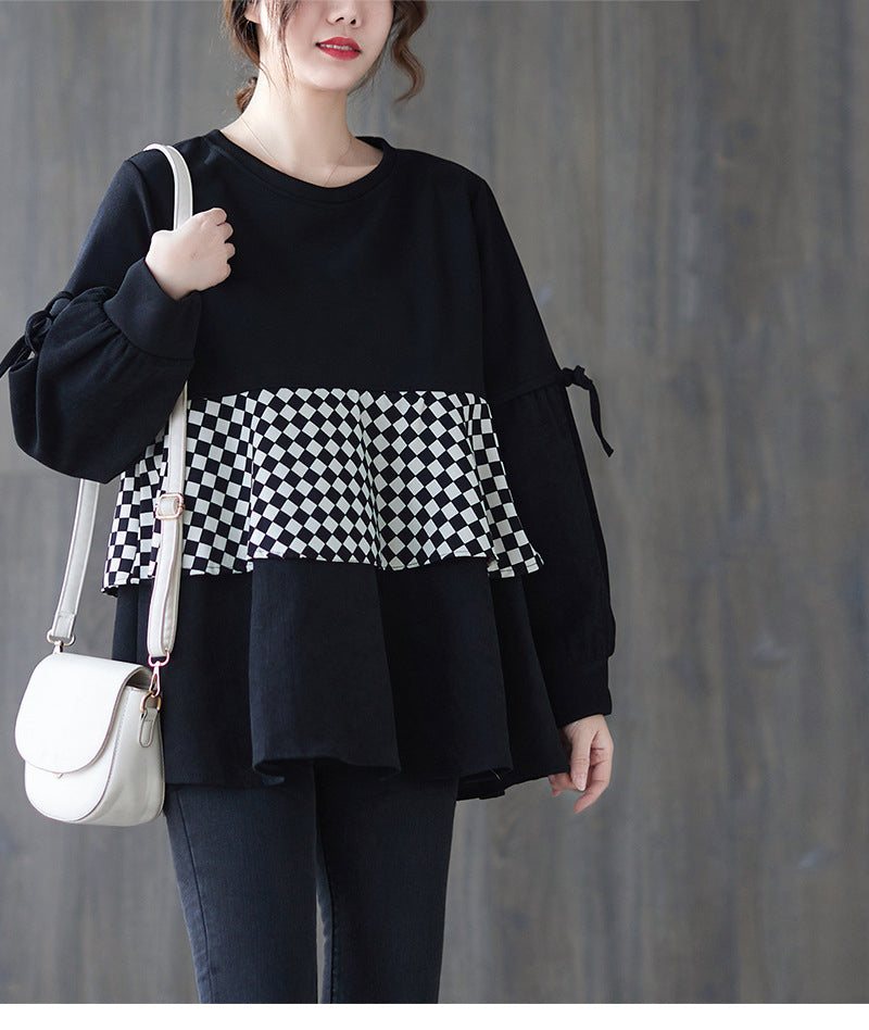 Round Neck Patchwork T-Shirt