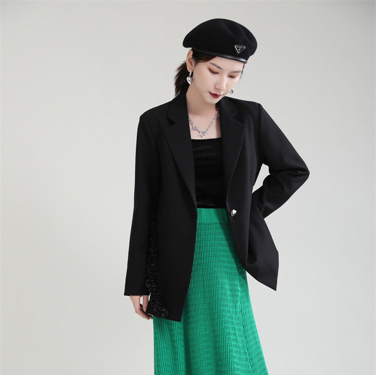 Stitching Long Sleeve Suit Outwear