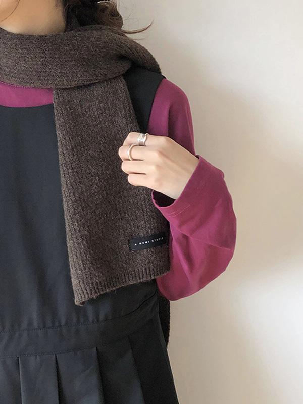 Knitting Wool Solid Scarf