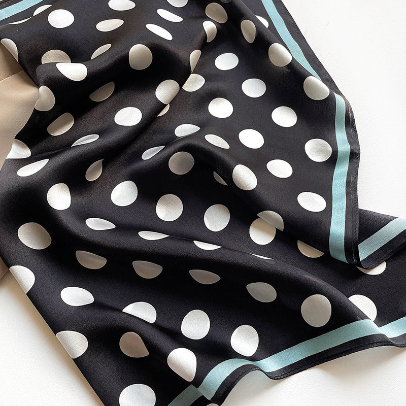 Simple Wave Dot Mulberry Silk Scarf