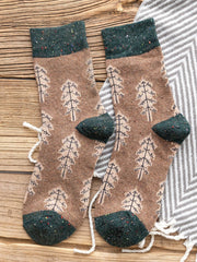 Women Thickened Contrast Printing Socks