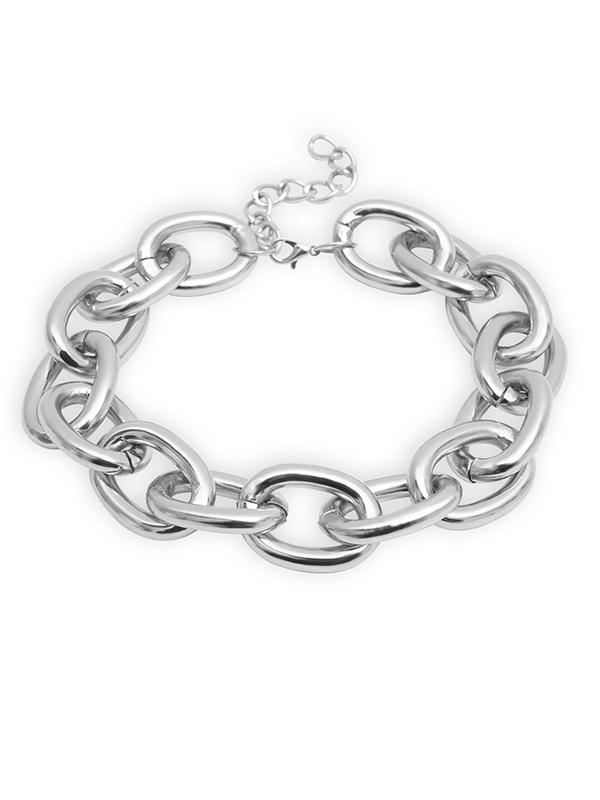 Punk Choker Big Chunky Aluminum Thick Chain Necklace