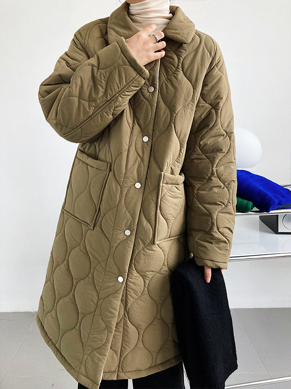 Leisure Long Rhombus Loose Coat