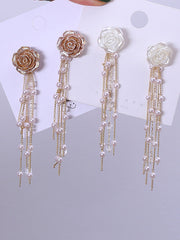 Fashion Floral Tasseled Long Earrings