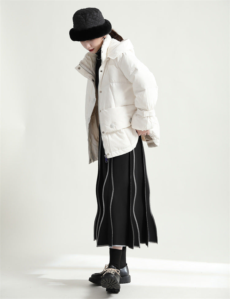 Hooded Short Loose Profile Down Coat