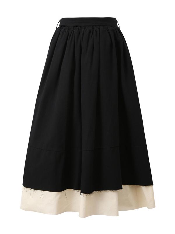 Splicing Double Tiered Fringed Thickening Cropped Skirt
