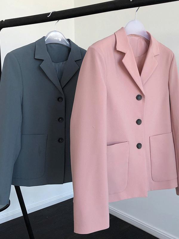 Loose Solid Casual Blazer Lapel Outwear