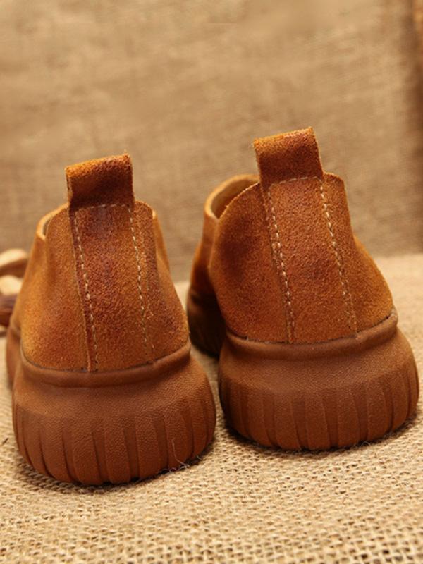 Simple Style Cowhide Soft Shoes