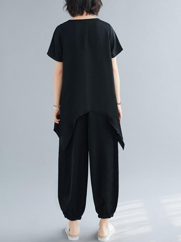 Plus Size Casual Black Summer Suits