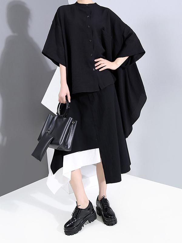 Original Solid Split-Joint Blouses&Shirts