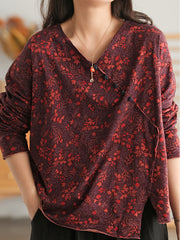 Retro Plate Button Slash Irregular T-Shirt